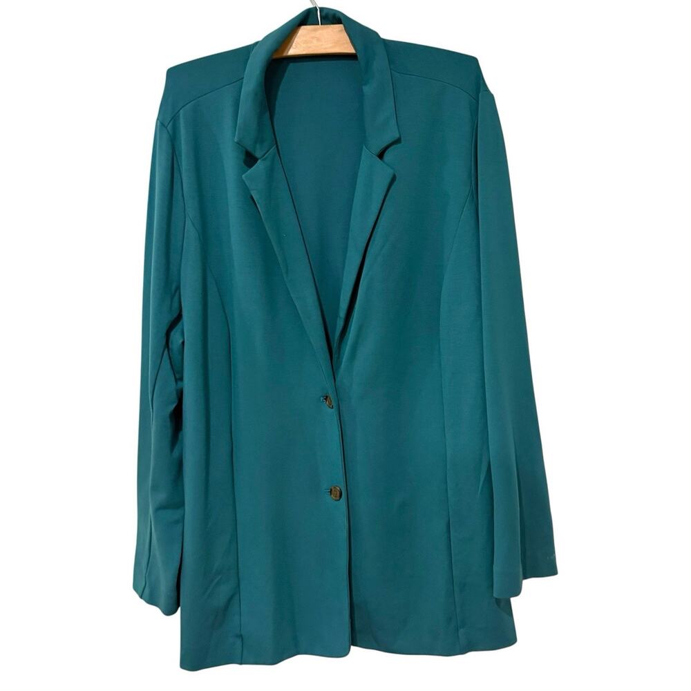 J. Jill | Knit Blazer Wearever Work Business Long Sleeve Green- Size 3X